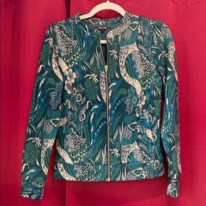 King Louie Teal and White Patterned Jacket